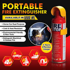 Foam Stop Fire 500ml – Portable Fire Extinguisher Spray  Quick Fire Suppression for Home, Car, Kitchen & Office  Rechargeable & Eco-Friendly Safety Extinguisher  Easy-to-Use Emergency Fire Stop Spray