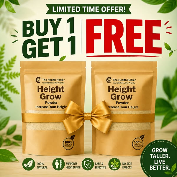 BUY 1 GET 1 FREE Height Grow Veda | Health Healer Height Growth Powder Organic