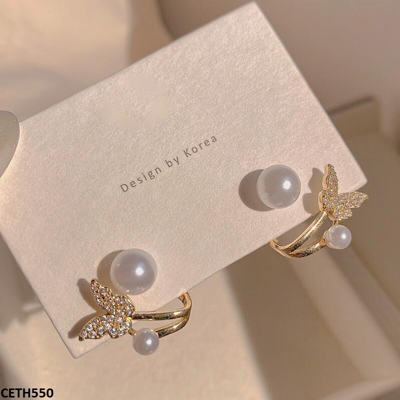 Butterfly/Pearl Stud Tops Pair Trendy for Women Stylish & Elegant Design