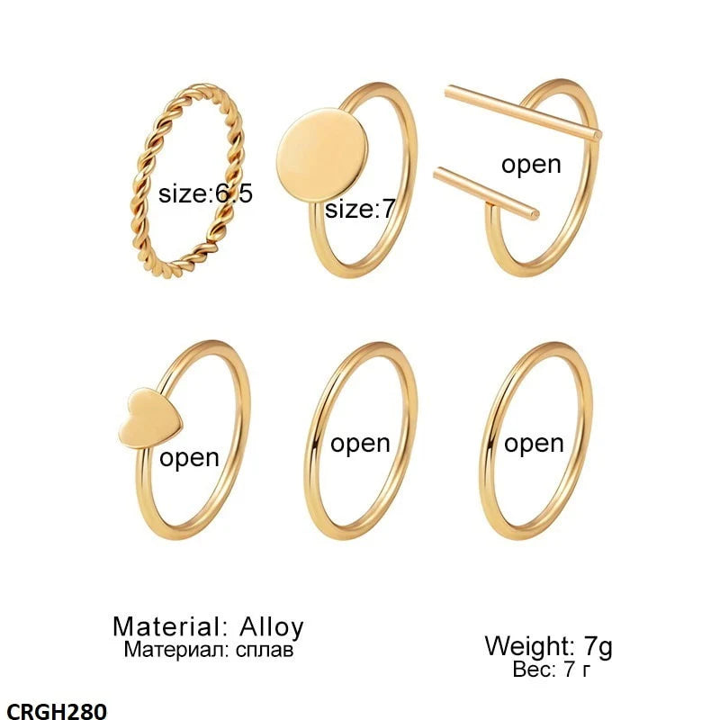 6pcs Midi Rings set Trendy  for Women Stylish & Elegant Design