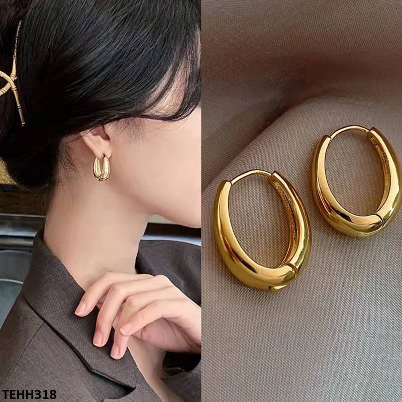 Oval Ear Hoops Pair Trendy  for Women Stylish & Elegant Design