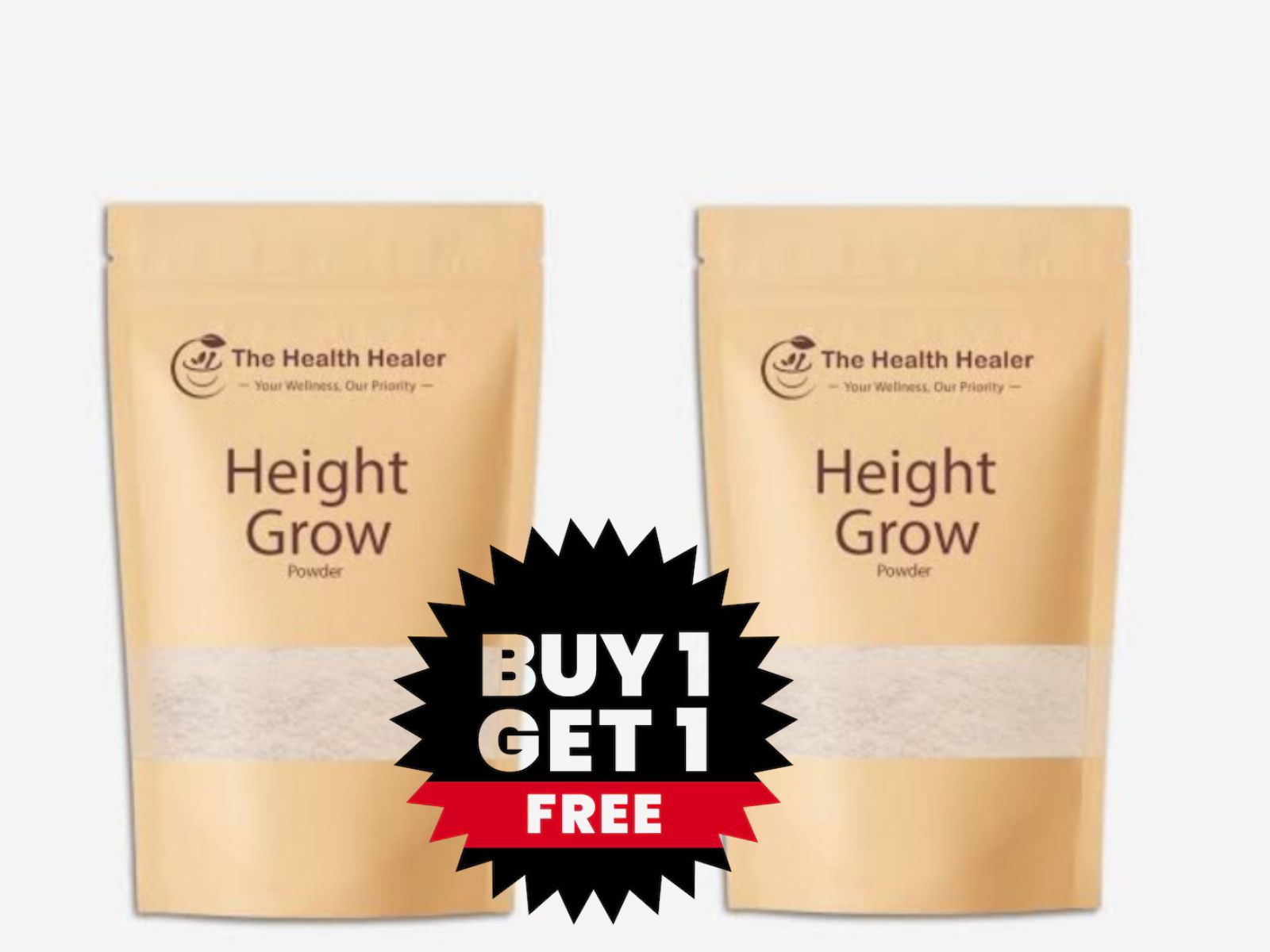 BUY 1 GET 1 FREE Height Grow Veda | Health Healer Height Growth Powder Organic