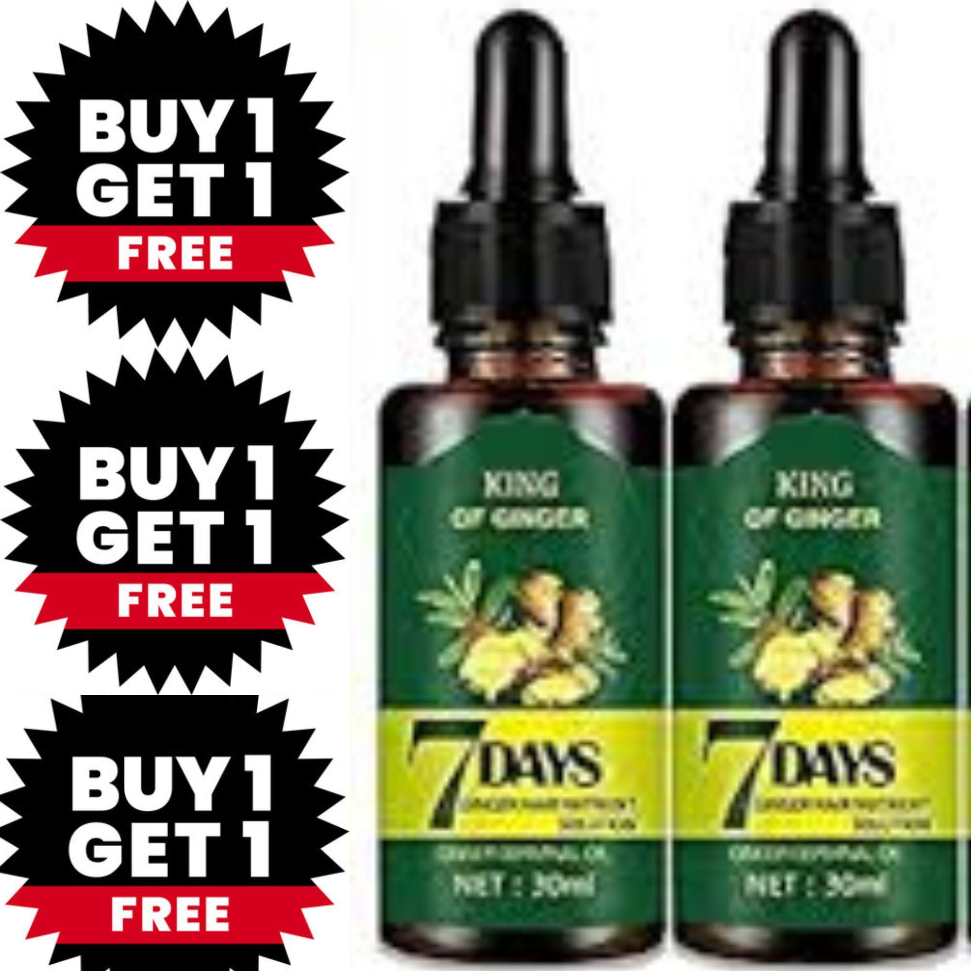 Buy 1 Get 1 FREE  Aichun Beauty 7 Days Ginger Hair Growth Essence Oil Serum For Damaged Hair Treatment Hair Growth Oil 30ml