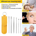 Ear Wax Cleaning Kit, 6 Pcs Ear Pick Tools, Wax Removal Kit, Ear Cleaning Tool Set, Spring Earwax Cleaner Tool for Children and Adult Multicolor