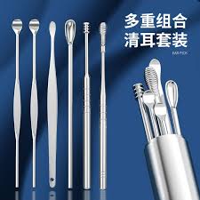 Ear Wax Cleaning Kit, 6 Pcs Ear Pick Tools, Wax Removal Kit, Ear Cleaning Tool Set, Spring Earwax Cleaner Tool for Children and Adult Multicolor