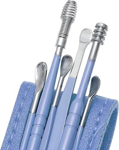 Ear Wax Cleaning Kit, 6 Pcs Ear Pick Tools, Wax Removal Kit, Ear Cleaning Tool Set, Spring Earwax Cleaner Tool for Children and Adult Multicolor