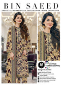 Bin Saeed Unstitched Cotton Suit for Girls & Women – Stylish Printed 3 Pc Set.