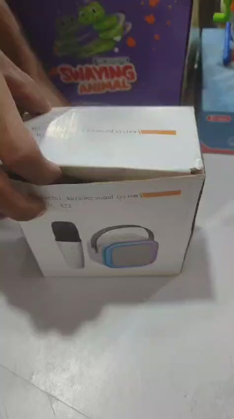 K12 Portable Bluetooth Speaker with Wireless Mic | RGB LED Lights | High Bass Rechargeable Karaoke Speaker for Kids, Home & Outdoor Parties